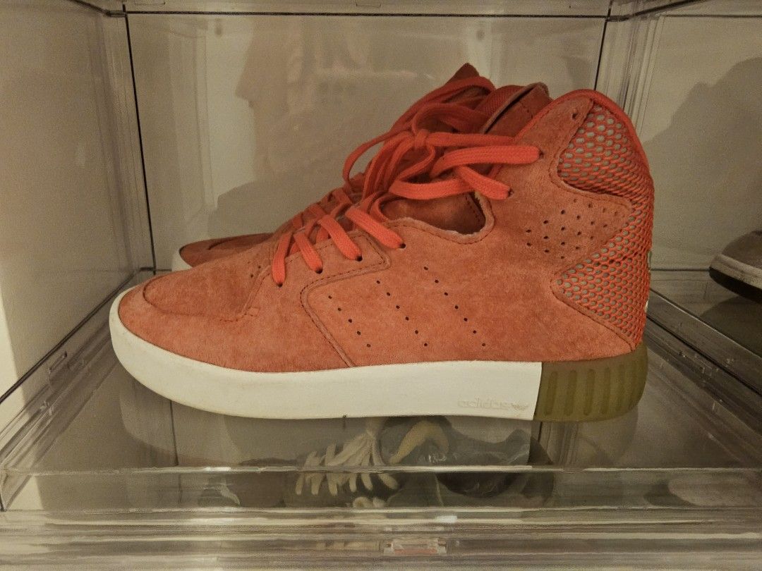 Adidas originals womens tubular invader 2.0 deals trainers red orange