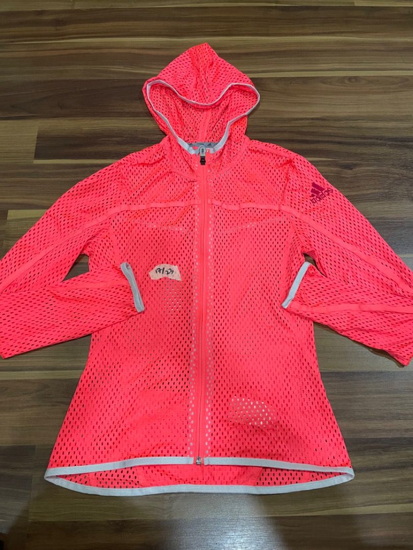 Adidas pink on sale running jacket