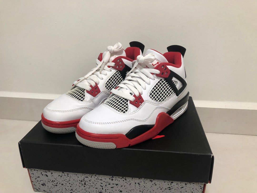 Air Jordan 4 Retro GS Red Black size 4.5Y Luxury Sneakers