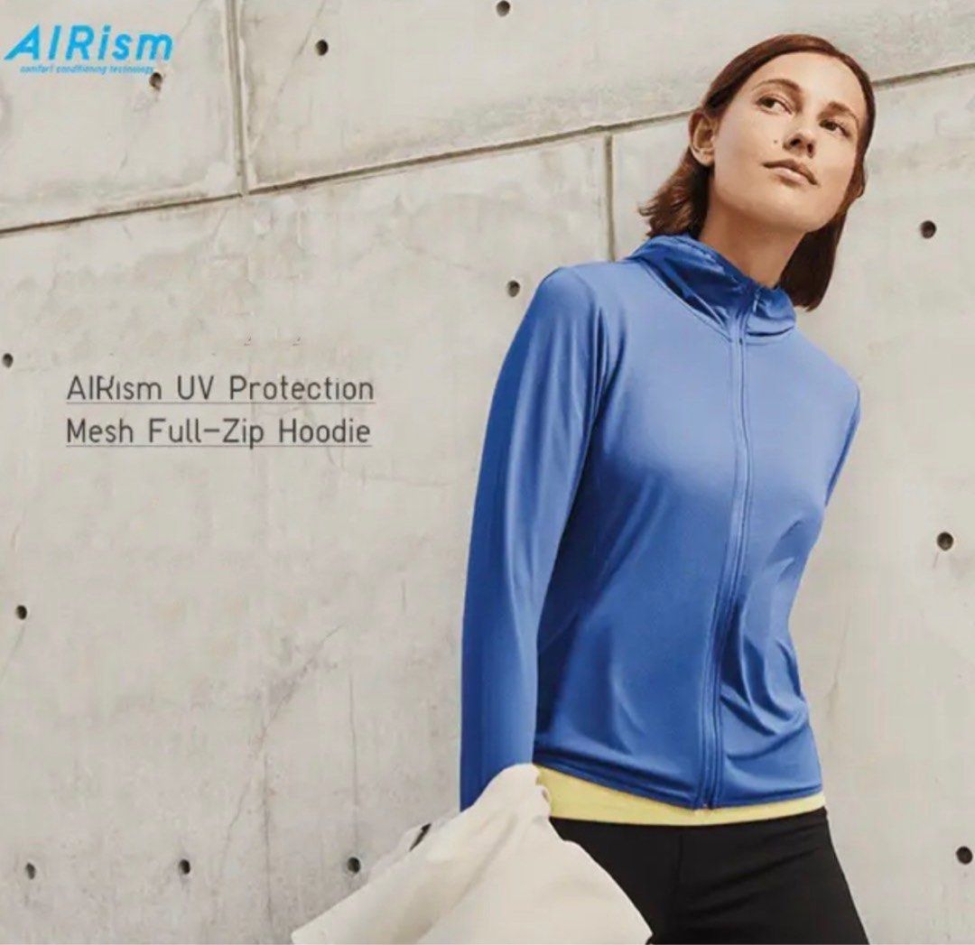 AIRism UV Protection Mesh Full-Zip Long Sleeve Hoodie