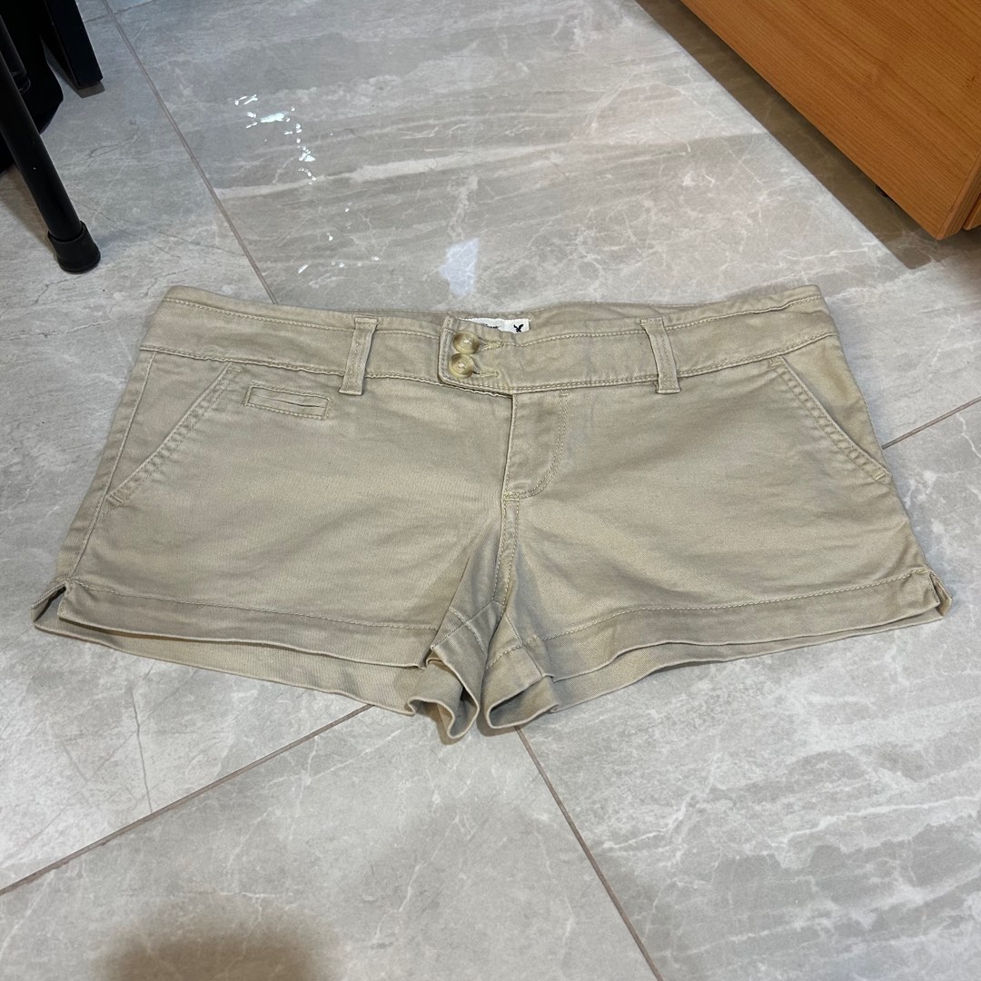 American Eagle Outfitters Low Waist Khaki Shorts Women s Fashion