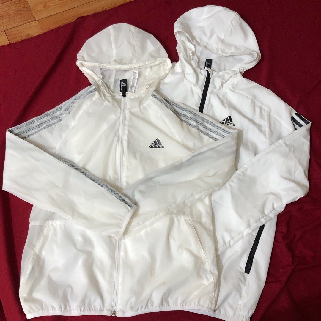Mens white 2024 adidas windbreaker