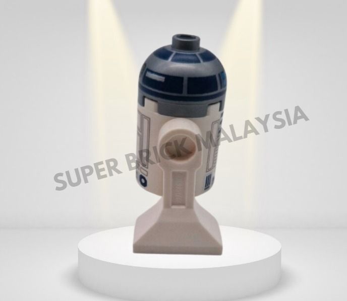 Astromech Droid R2 D2 Flat Silver Head Dark Pink Dots Large