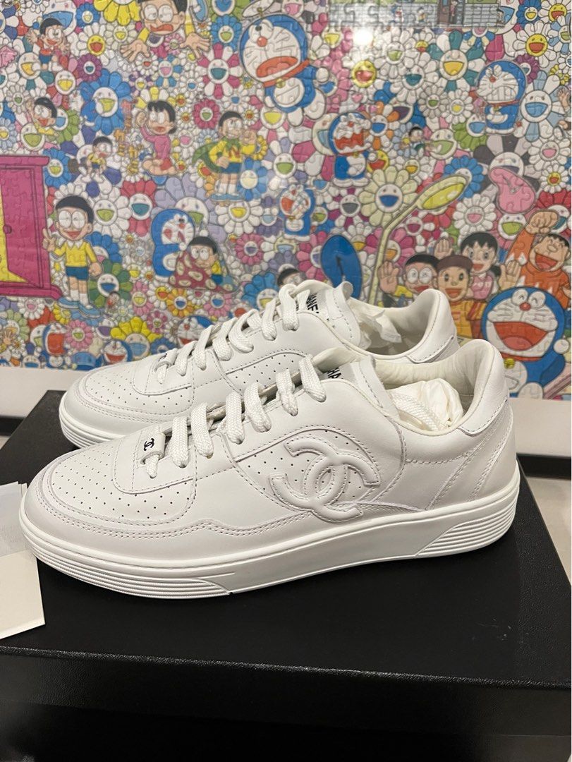 All white deals chanel sneakers