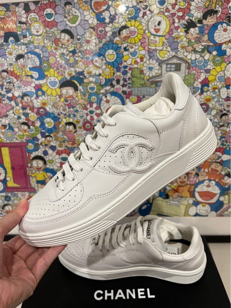 All white discount chanel trainers
