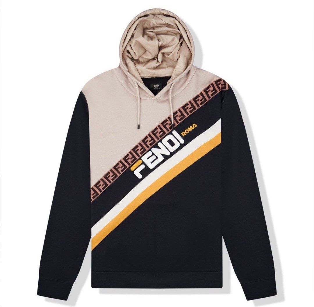 Black fendi hoodie mens clearance