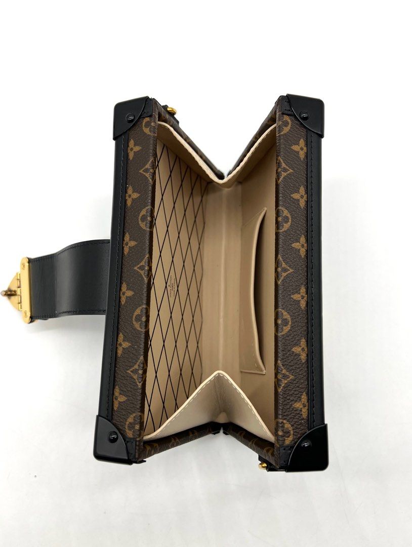 LOUIS VUITTON Petite Malle Monogram Canvas Shoulder Handbag M45943
