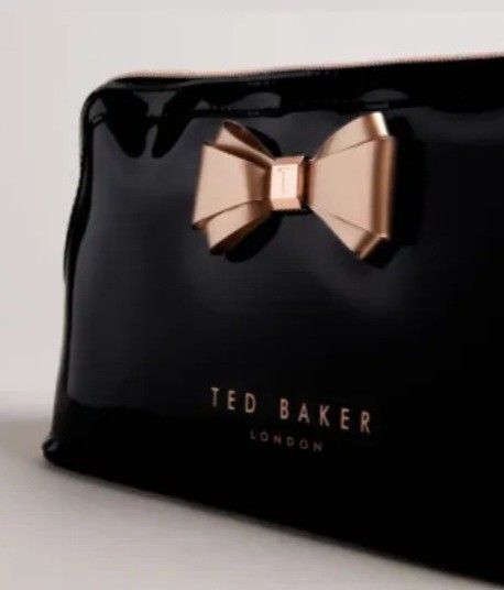 Authentic Ted Baker Small Black Bow Icon Makeup Bag Luxury Bags