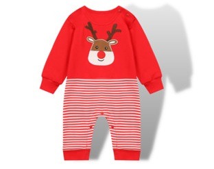 Baby Christmas Outfit Reindeer Long Sleeve All In One Jumpsuit