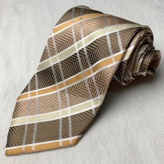 Lorenzo Beige Plaid Wide Necktie