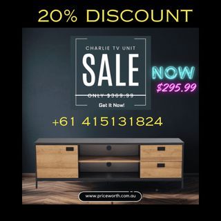 BLACK FRIDAY- 20% DISCOUNT CHARLIE TV CABINET - ORDER NOW!!!