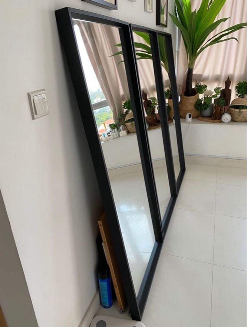 Black IKEA mirror x 1 (Nissedal), Furniture & Home Living, Home Decor