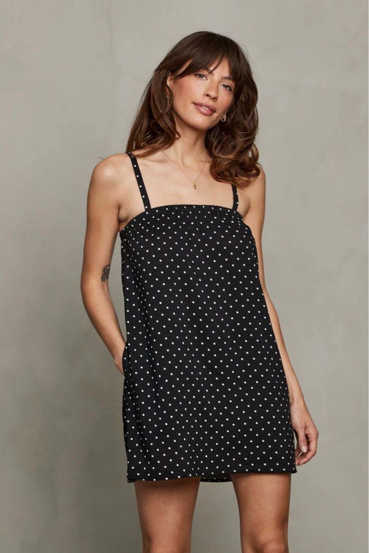Polka dot strap online dress