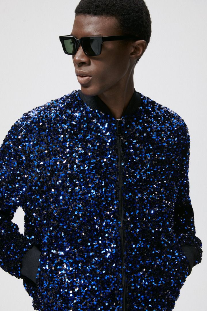 Sequin bomber men sale