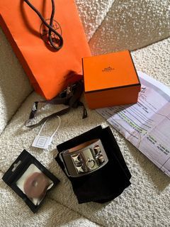 BNIB ₱70K HERMÈS Collier de Chien CDC Bracelet in Etoupe PHW Authentic Hermes