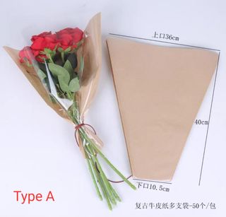 10pcs 58*58cm Flower Wrapping Paper, Plastic Black Waterproof Matte Paper  For Rose Flower Packing