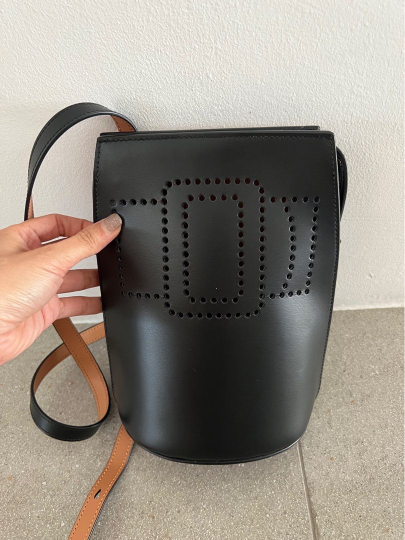 Boyy Perforated Buckle Tall Pouch in Black Ginger Luxury Bags