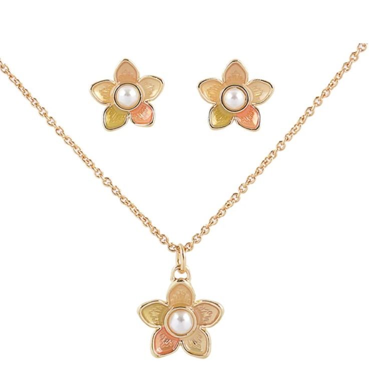 BRAND NEW AUTHENTIC INSTOCK BOXED COACH WILDFLOWER EARRING AND
