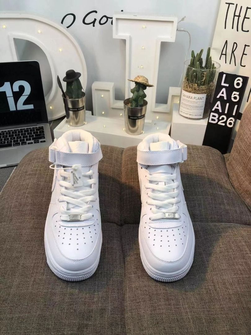 All white nike air force ones high hotsell tops