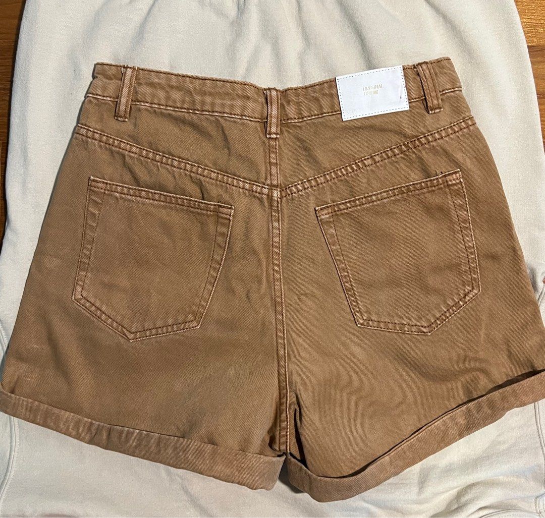 Brown Denim Shorts, Women's Fashion, Bottoms, Shorts on Carousell