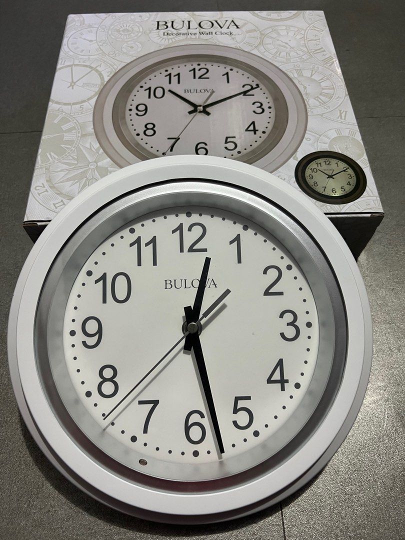 Bulova Night Vision Illuminated C4865 Wall Clock, Furniture & Home