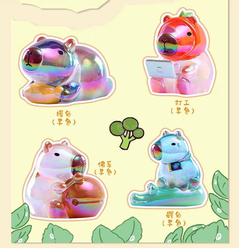 Pmueuff Capybara Stifte, Radierbarer Kugelschreiber, 6pcs Gelstifte, 0.5 MM Cartoon Tier Capibara Gelschreiber mit Radiergummi Oben, geschenke für Schule, Büro,Lehrer(Blau