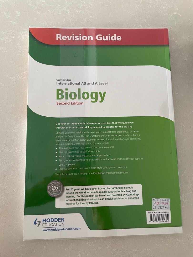Cambridge Int AS and A Level Biology Revision Guide, Hobbies & Toys ...
