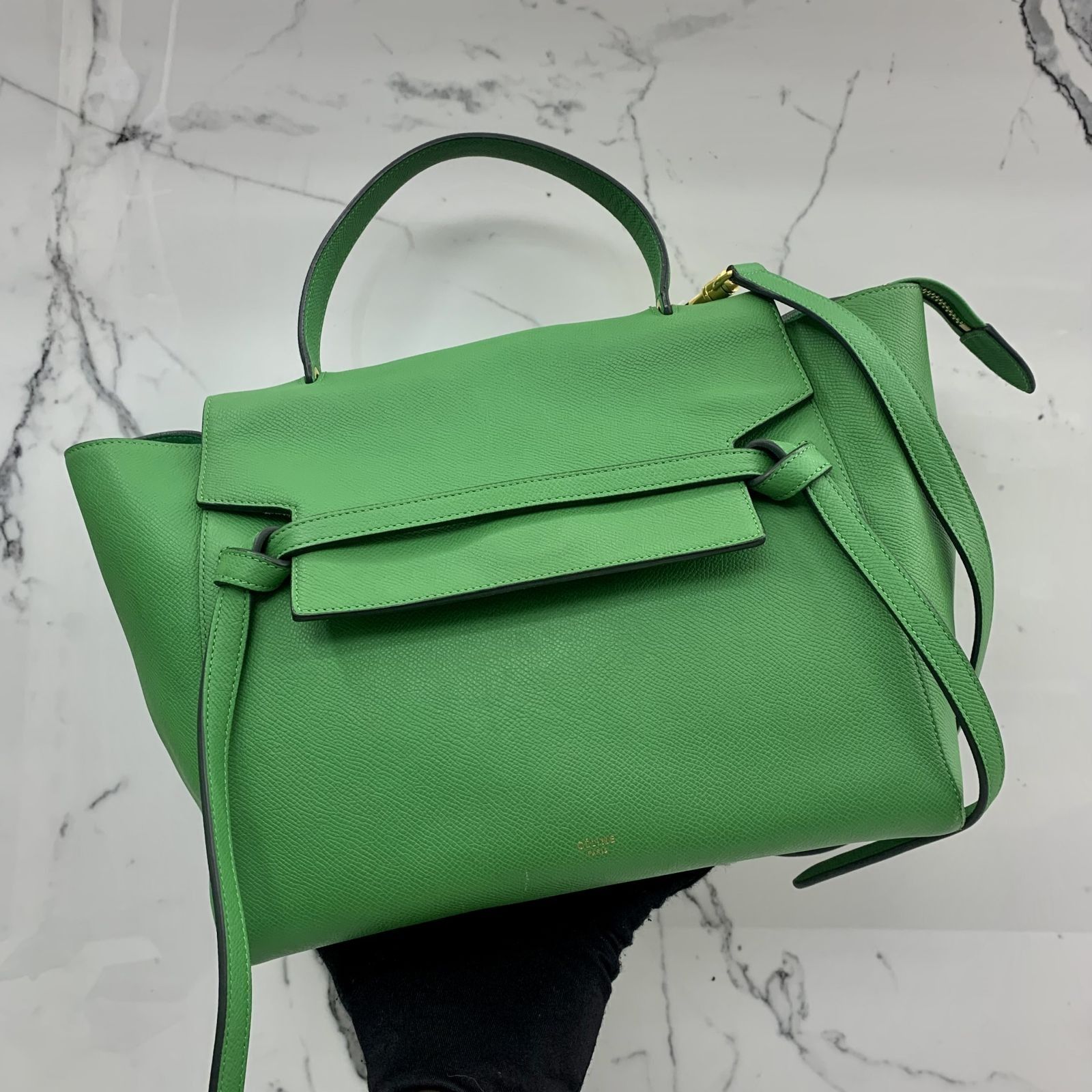 CELINE GREEN BELT MINI 2WAY SHOULDER BAG 237031285 WE Luxury Bags Wallets on Carousell