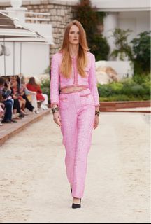 ⚜️Chanel Iconic Pink Tweed / Sequinced cropped blazer