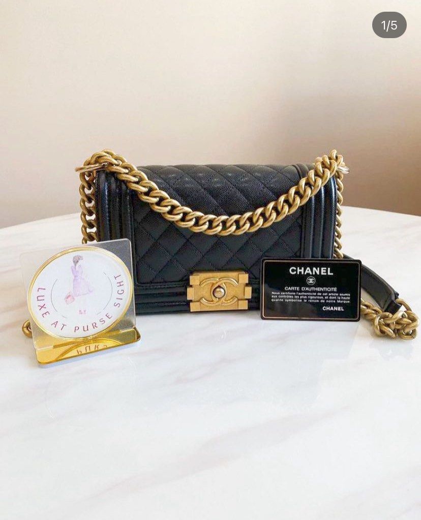 Chanel Le Boy Small GHW Caviar (Category: Luxury Bags & Wallets) located in Quezon City. Submitted by luxeatpursesight (Listing ID 1265534285, Image 1). Description: Preloved Chanel Small Le Boy In Caviar GHW Good as new condition Inclusions Dustbag, Card, Carecard Series 25 Payment Methods: Gcash and BDO Shipping Method: LBC, J&T, Grab and lalamove *Kindly note that shipping fee will be shouldered by the buyer Please send proof of payment for yo