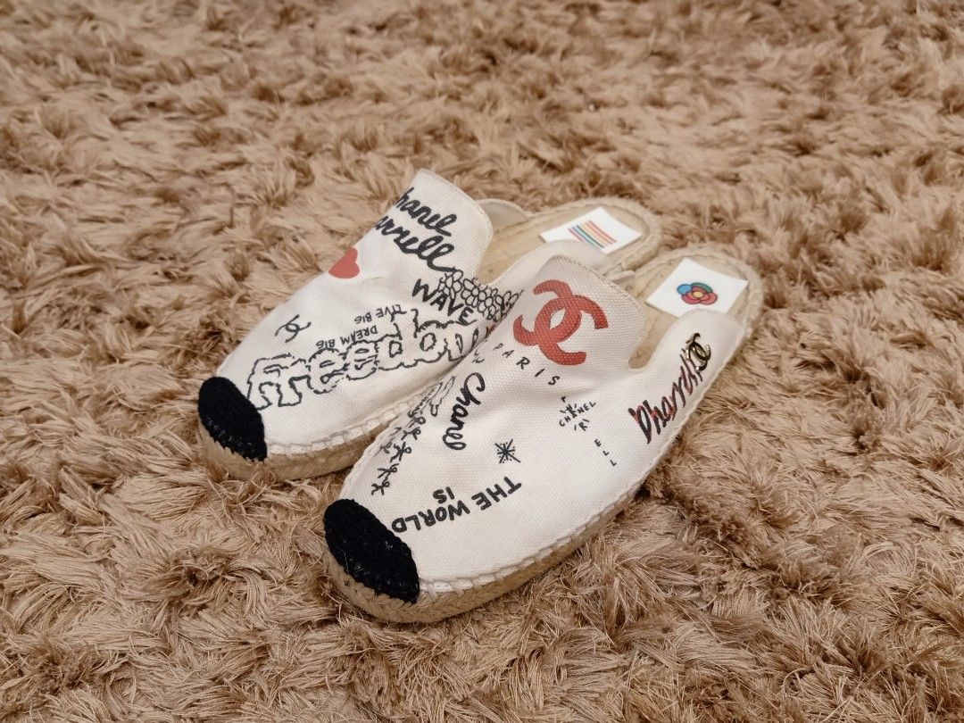 Chanel x pharrell espadrille open back shoes