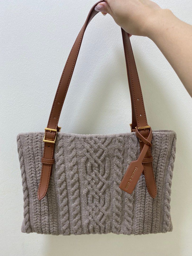 Charles & keith top textured tote bag