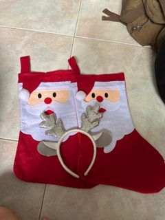 Christmas socks n head gear