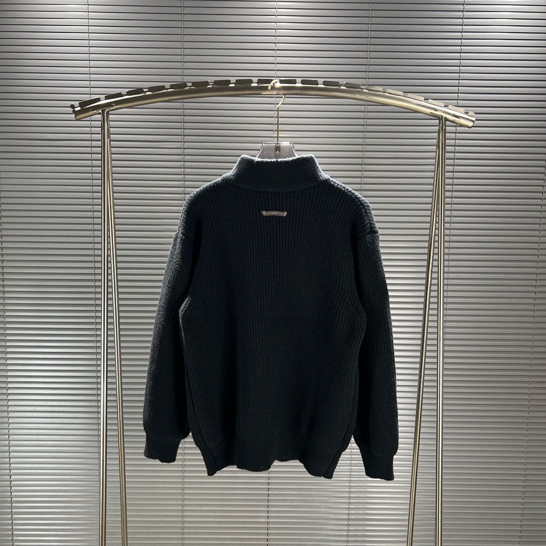 Chrome Hearts Sweater 克羅心時裝走秀立領拉鍊十字架針織毛衣