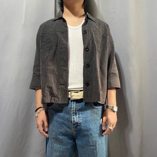 Chumanpadór Boro Sashiko Button Down Shirt(Perfect Cropped Fit)