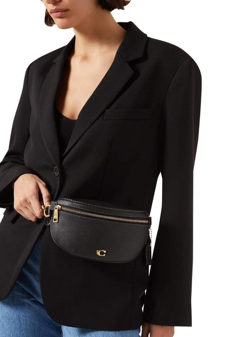 Coach polished pebble belt bag deals
