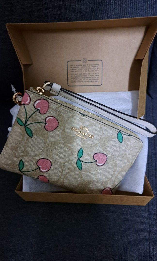 Coach sales cherry wristlet
