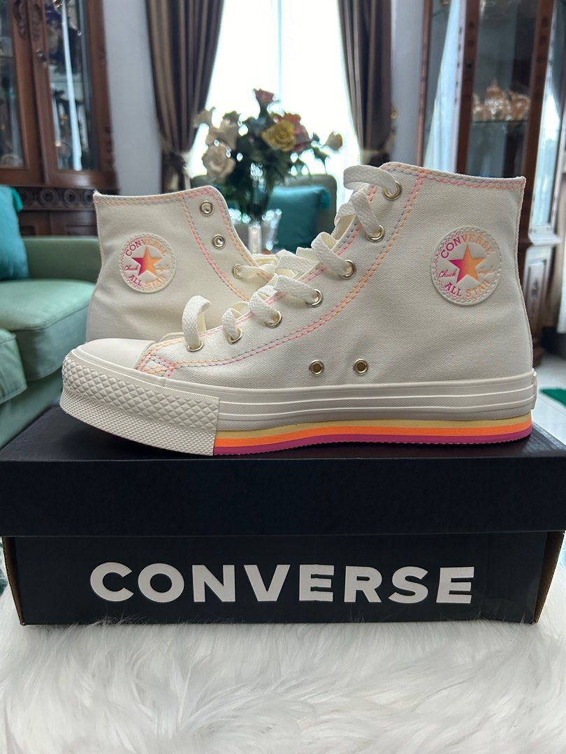 CONVERSE CTAS EVA LIFT GIRLS SNEAKERS EGRET ASTRAL PINK PEACH