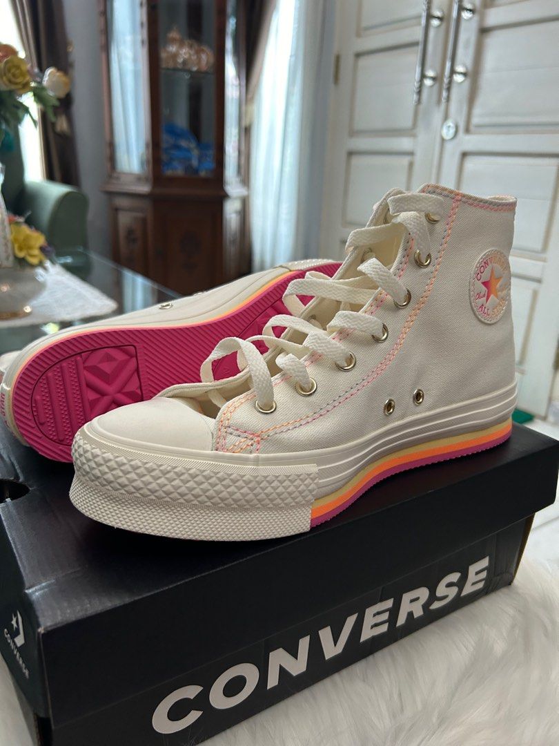 CONVERSE CTAS EVA LIFT GIRLS SNEAKERS EGRET ASTRAL PINK PEACH