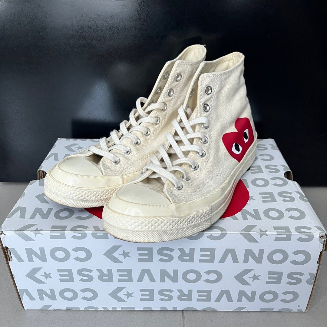 Converse x cdg best sale white high