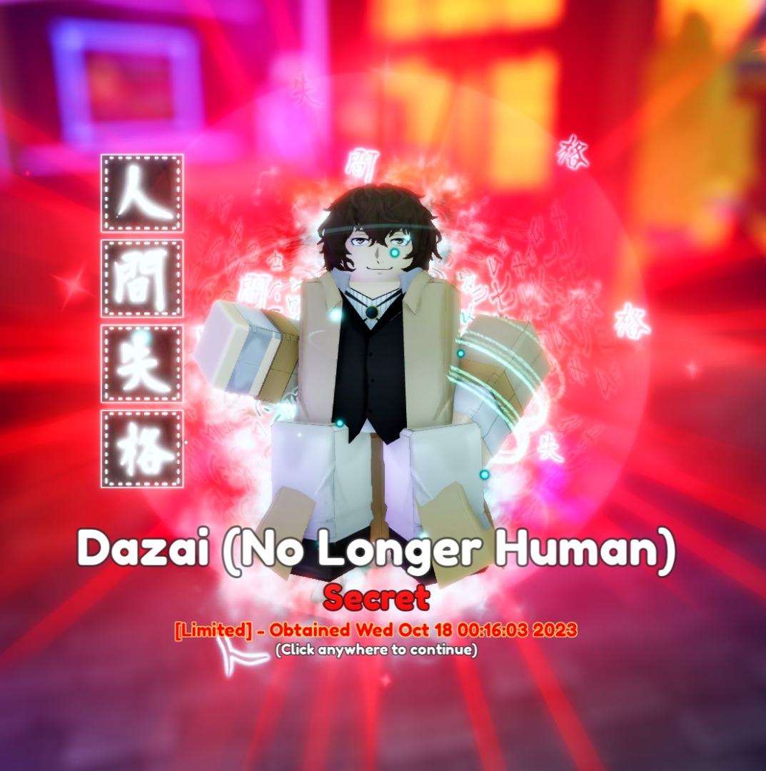 Showcasing New Evolved Dazai No Longer Human Is INSANELY Strong In Anime  Adventures Update 17.5! 