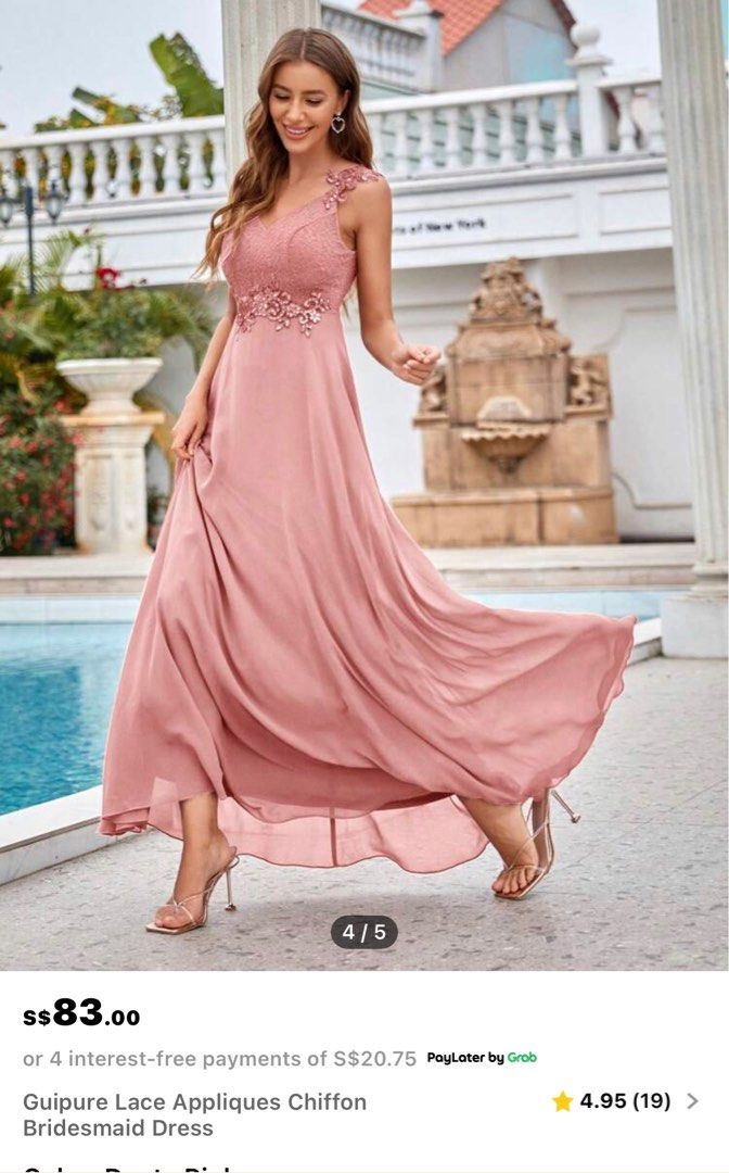 Pink long dress clearance