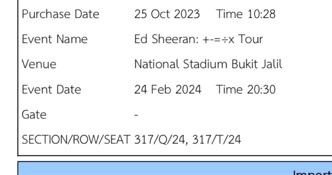 Ed Sheeran Malaysia 2024 CAT8, Tickets & Vouchers, Event Tickets on