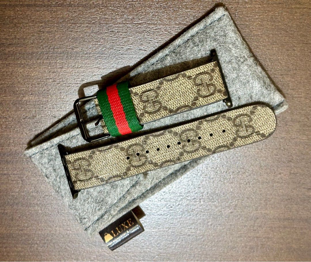 For swap original customized gucci leather strap for apple watch 44mm to 49mm
