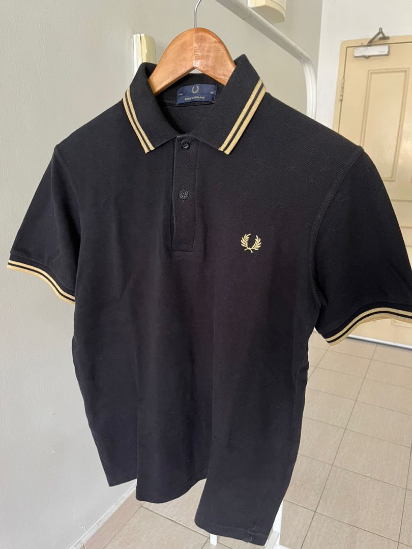 Fred perry Black polo shirt made in england Luxury Apparel on