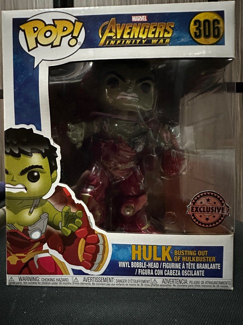 Funko Pop! Marvel Avengers Infinity War Hulk #306 (Busting out  of Hulkbuster) : Toys & Games