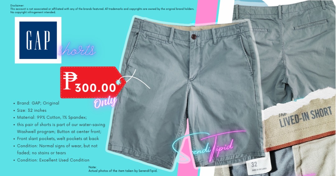 GAP SHORT (ORIGINAL), Men's Fashion, Bottoms, Shorts on Carousell