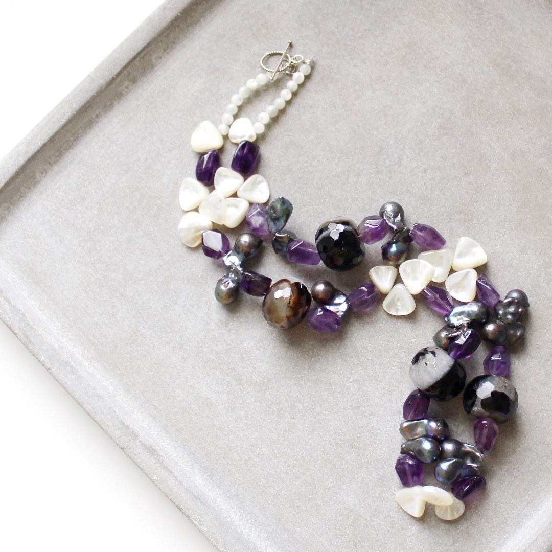 Real hot sale amethyst necklace