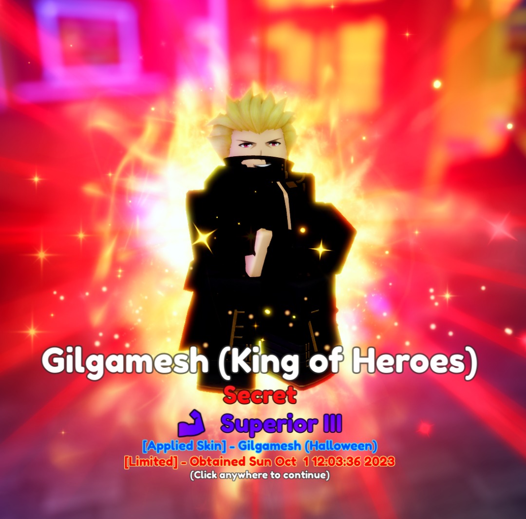 Evolved Gilgamesh (King of Heroes) Showcase 👑, Anime adventures #an