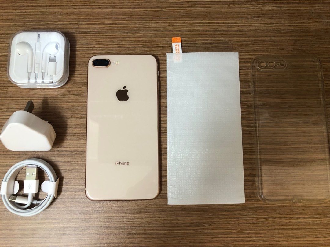 Gold - Full set 90%new iPhone 8 Plus 64gb battery 100% one month